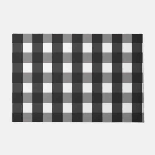 BARMHOUSE BLACK EN WHITE GINGHAM CHECK DEURMAT (Voorkant)