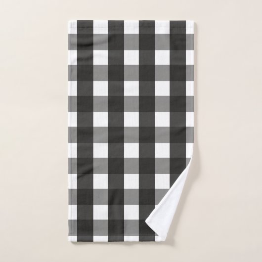 BARMHOUSE BLACK EN WHITE GINGHAM CHECK HANDDOEK (Handdoek)