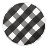 BARMHOUSE BLACK EN WHITE GINGHAM CHECK KERAMISCHE KNOP (Voorkant)