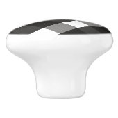 BARMHOUSE BLACK EN WHITE GINGHAM CHECK KERAMISCHE KNOP (Zijkant)