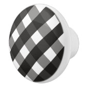 BARMHOUSE BLACK EN WHITE GINGHAM CHECK KERAMISCHE KNOP (Rechts)