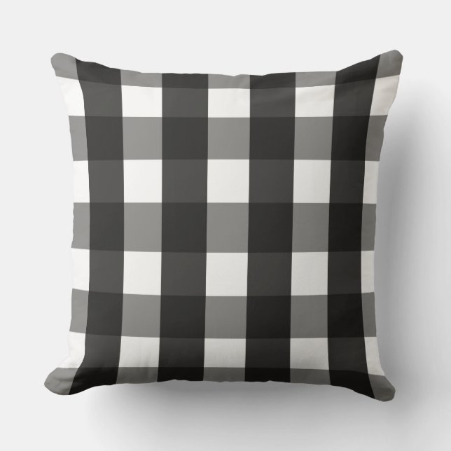 BARMHOUSE BLACK EN WHITE GINGHAM CHECK KUSSEN (Voorkant)