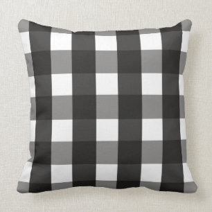 BARMHOUSE BLACK EN WHITE GINGHAM CHECK KUSSEN
