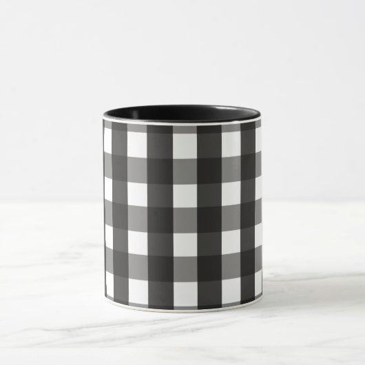 BARMHOUSE BLACK EN WHITE GINGHAM CHECK MOK (Midden)