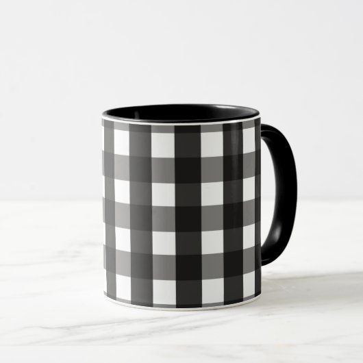 BARMHOUSE BLACK EN WHITE GINGHAM CHECK MOK (Voorkant rechts)