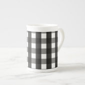 BARMHOUSE BLACK EN WHITE GINGHAM CHECK PORSELEIN KOP (Voorkant rechts)