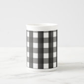 BARMHOUSE BLACK EN WHITE GINGHAM CHECK PORSELEIN KOP (Voorkant)