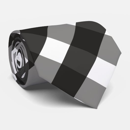 BARMHOUSE BLACK EN WHITE GINGHAM CHECK STROPDAS (Opgerold)