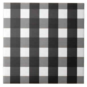 BARMHOUSE BLACK EN WHITE GINGHAM CHECK TEGELTJE