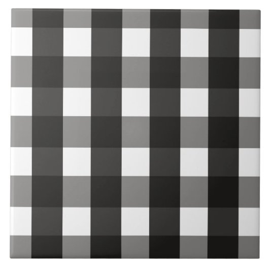 BARMHOUSE BLACK EN WHITE GINGHAM CHECK TEGELTJE (Voorkant)