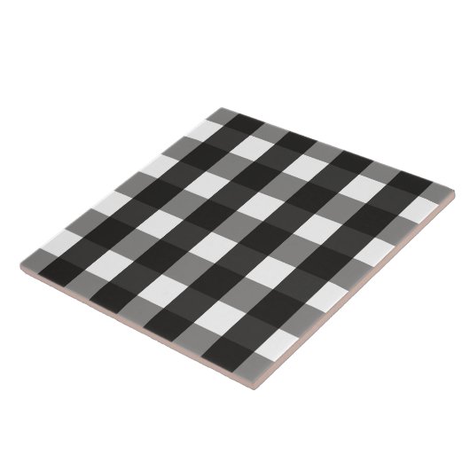 BARMHOUSE BLACK EN WHITE GINGHAM CHECK TEGELTJE (Zijkant)