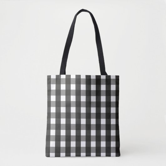 BARMHOUSE BLACK EN WHITE GINGHAM CHECK TOTE BAG (Voorkant)