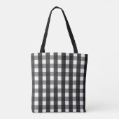 BARMHOUSE BLACK EN WHITE GINGHAM CHECK TOTE BAG (Achterkant)