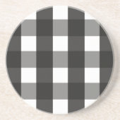 BARMHOUSE BLACK EN WHITE GINGHAM CHECK ZANDSTEEN ONDERZETTER (Voorkant)