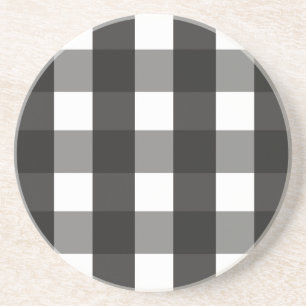 BARMHOUSE BLACK EN WHITE GINGHAM CHECK ZANDSTEEN ONDERZETTER