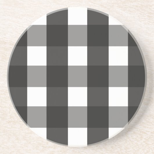 BARMHOUSE BLACK EN WHITE GINGHAM CHECK ZANDSTEEN ONDERZETTER (Voorkant)