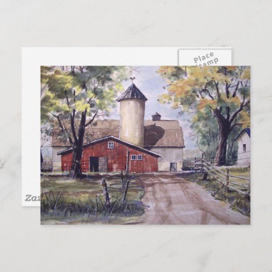 Barn aan het einde van de weg - briefkaart (Voorkant / Achterkant)