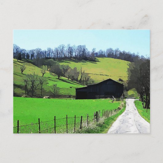 Barn aan het einde van de weg briefkaart (Voorkant)