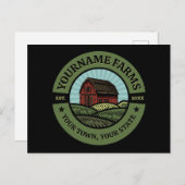  Barn ADD NAAM Land Boerderij Crops Farmer Briefkaart (Voorkant / Achterkant)