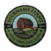 Barn ADD NAAM Land Boerderij Crops Farmer Dartbord (Voorkant)