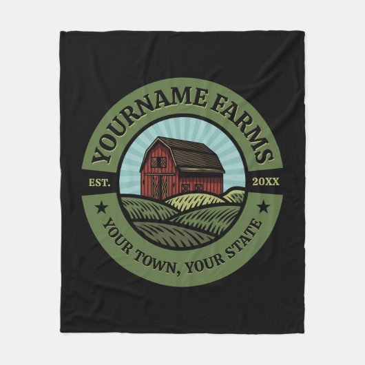  Barn ADD NAAM Land Boerderij Crops Farmer Fleece Deken (Voorkant)
