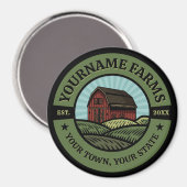 Barn ADD NAAM Land Boerderij Crops Farmer Magneet (Voorkant / Achterkant)