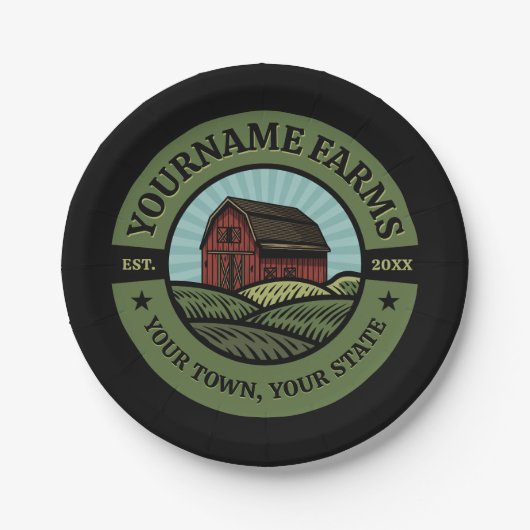  Barn ADD NAAM Land Boerderij Crops Farmer Papieren Bordje (Voorkant)