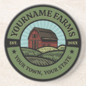  Barn ADD NAAM Land Boerderij Crops Farmer Zandsteen Onderzetter (Voorkant)