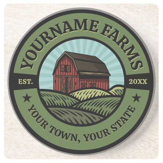  Barn ADD NAAM Land Boerderij Crops Farmer Zandsteen Onderzetter