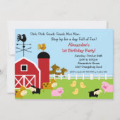 Barn Animal Fun Birthday Party Kaart (Voorkant)