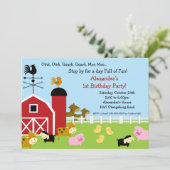 Barn Animal Fun Birthday Party Kaart (Staand voorkant)