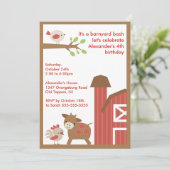 Barn Animal Fun Birthday Party Kaart (Staand voorkant)