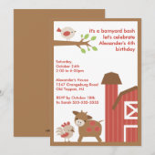 Barn Animal Fun Birthday Party Kaart (Voorkant / Achterkant)