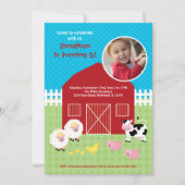 Barn Animals Birthday Foto Uitnodiging (Voorkant)