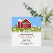 Barn Animals Fun 1st Birthday Kaart (Staand voorkant)