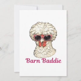 Barn Baddie Funny Glam Chicken in Pink Sunglasses Feestdagenkaart
