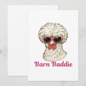 Barn Baddie Funny Glam Chicken in Pink Sunglasses  Feestdagenkaart (Voorkant / Achterkant)
