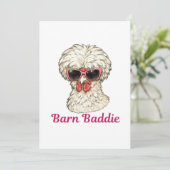 Barn Baddie Funny Glam Chicken in Pink Sunglasses  Feestdagenkaart (Staand voorkant)