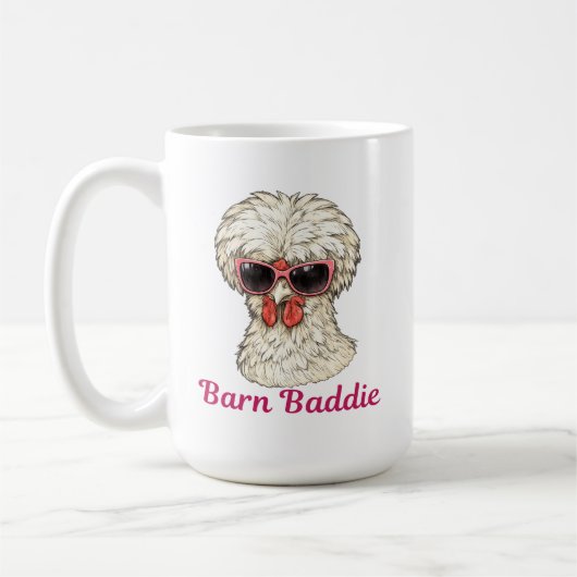 Barn Baddie Funny Glam Chicken in Pink Sunglasses  Koffiemok (Links)