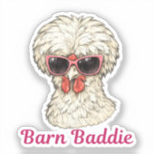Barn Baddie Funny Glam Chicken in Pink Sunglasses Sticker (Voorkant)