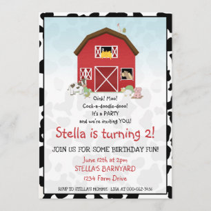 Barn Birthday Invitation Kaart