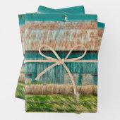 Barn Blauwgroen  Boerderij Inpakpapier Vel (In situ)