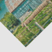 Barn Blauwgroen  Boerderij Tissuepapier (Detail)