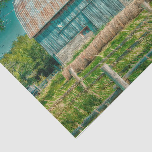 Barn Blauwgroen  Boerderij Tissuepapier (Detail)