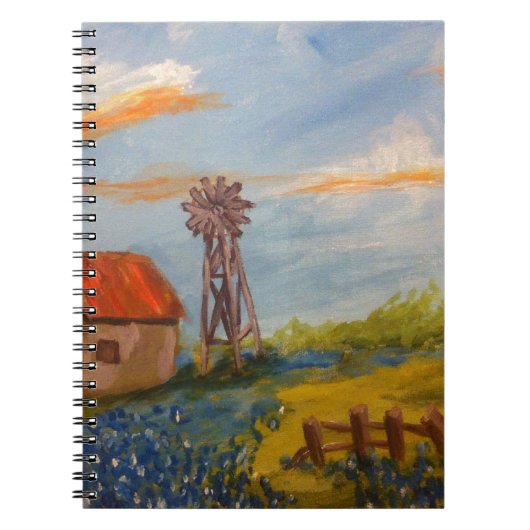 Barn & Bluebonnets Notitieboek (Voorkant)