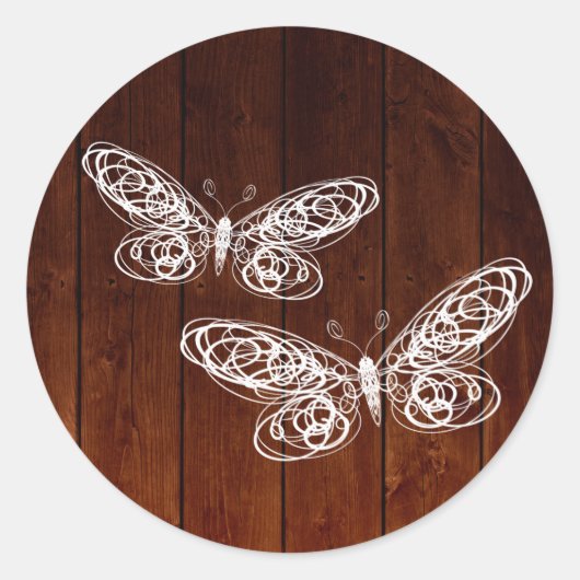 Barn Board Butterflies Sticker (Voorkant)