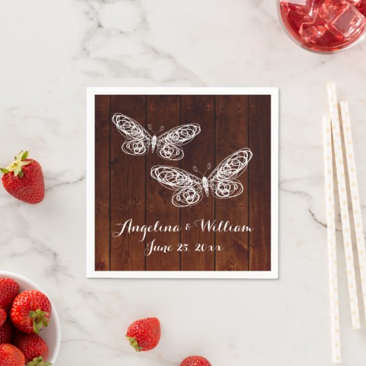 Barn Board Butterfly Napkin Servetten (Insitu)