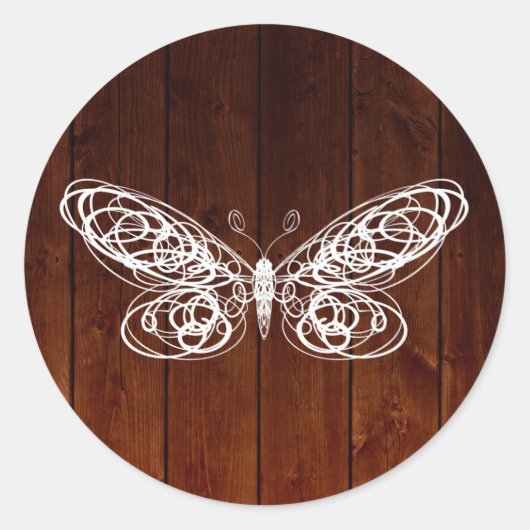 Barn Board Butterfly Sticker (Voorkant)