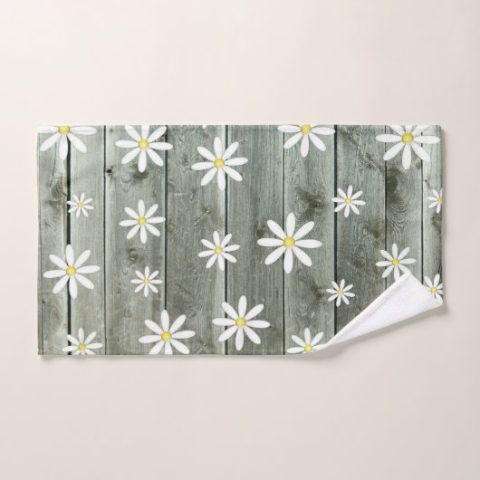 Barn Board Daisy Flower Handdoek (Handdoek)