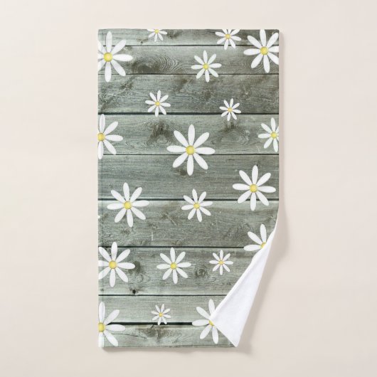 Barn Board Daisy Flower Handdoek (Handdoek)